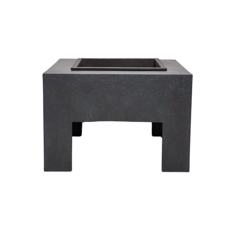 Square concrete fire pit on a white background
