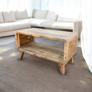 Recycled Wood Small Rounded Coffee Table