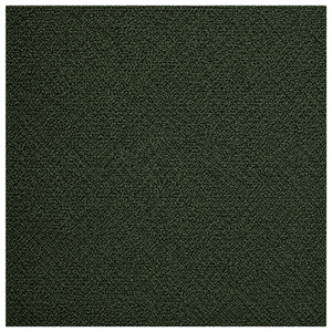 A square close-up of a dark olive green textured fabric or carpet material, framed by a thin white border.
