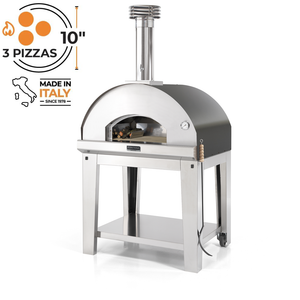 Fontana Mangiafuoco Anthracite Wood Pizza Oven Including Trolley