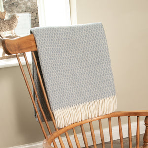 Hoop Pattern Blue Wool Blanket