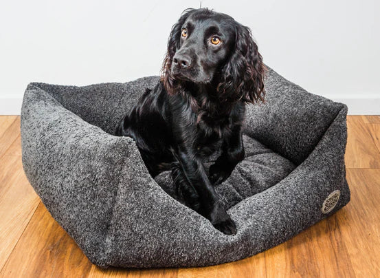 Teddy Bouclé Dog Bed Charcoal