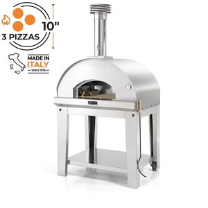 Fontana Mangiafuoco Stainless Steel Wood Pizza Oven Including Trolley