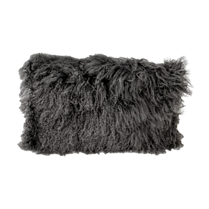 Grey Curly Sheepskin Cushion 30x50cm