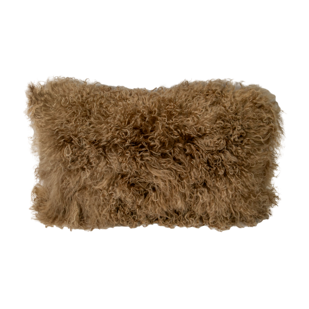 Light Brown Curly Sheepskin Cushion 30x50cm