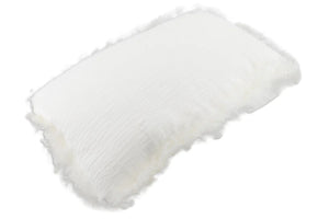 White Linen Cushion With Sheepskin Trim 30x50cm