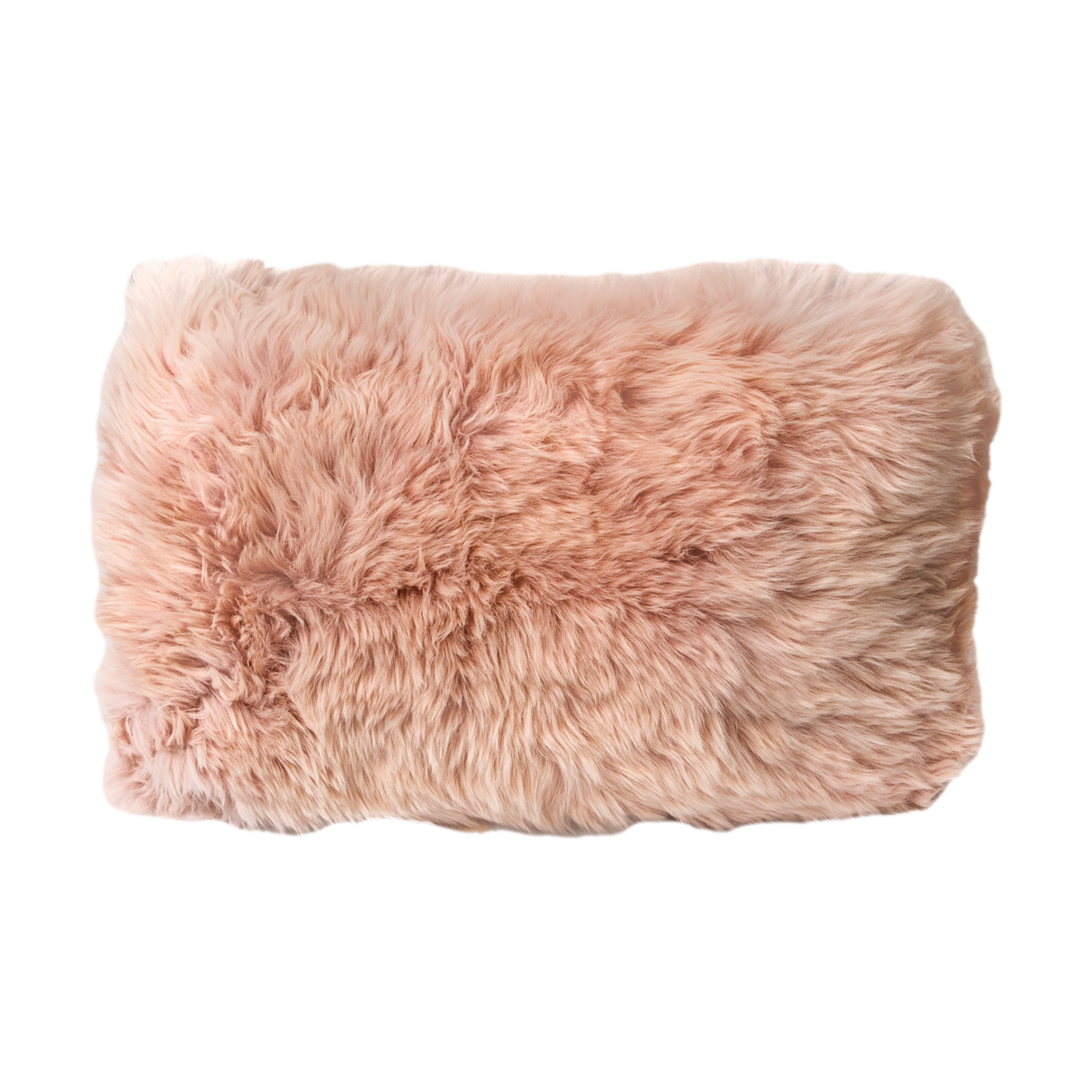 Pink Long Hair Sheepskin Cushion 30x50cm