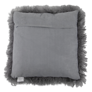 Grey Curly Sheepskin Cushion 45x45cm