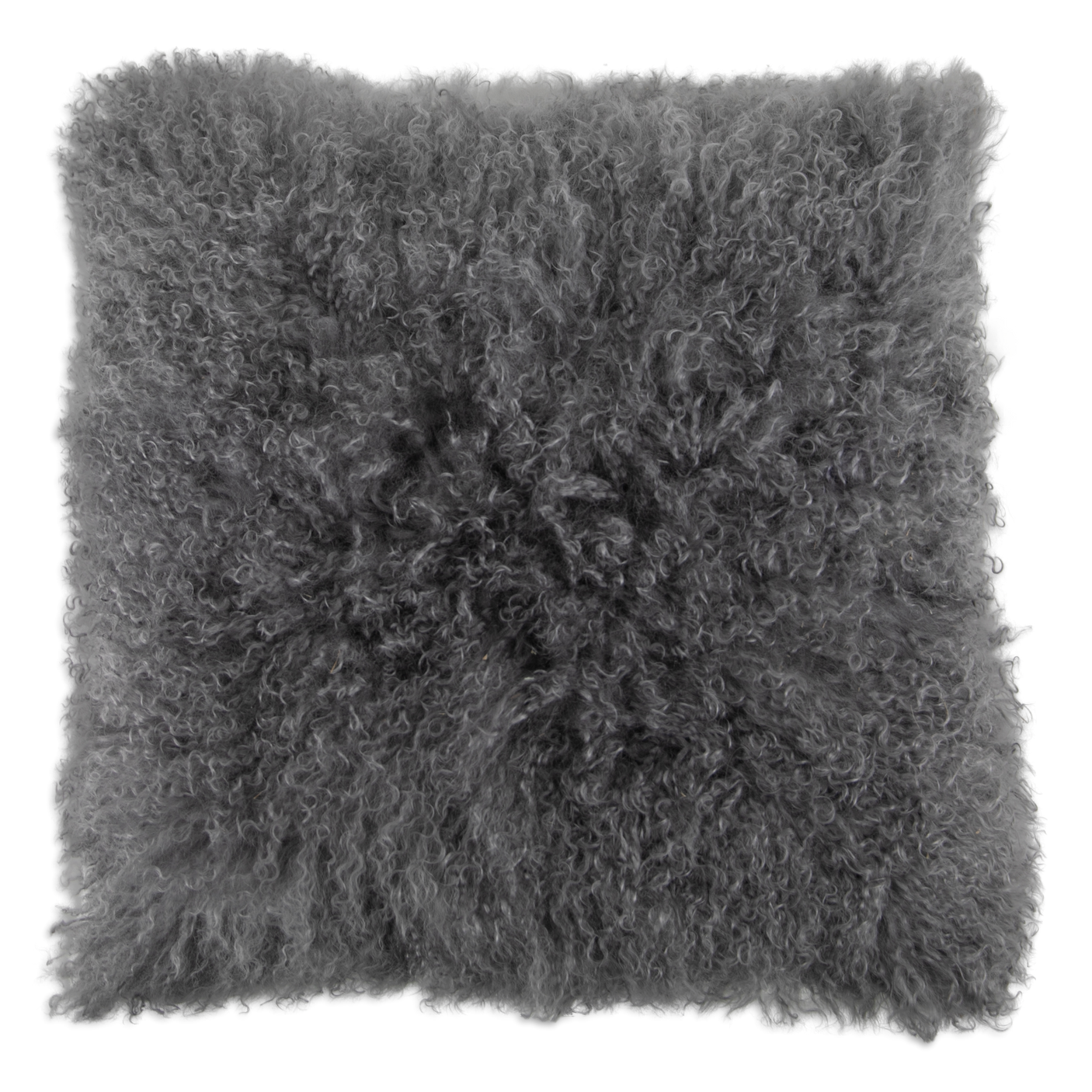 Grey Curly Sheepskin Cushion 45x45cm