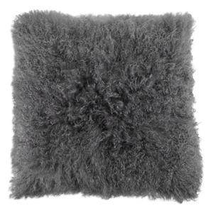 Grey Curly Sheepskin Cushion 45x45cm