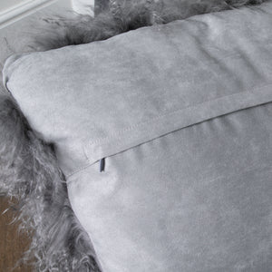 Grey Curly Sheepskin Cushion 45x45cm