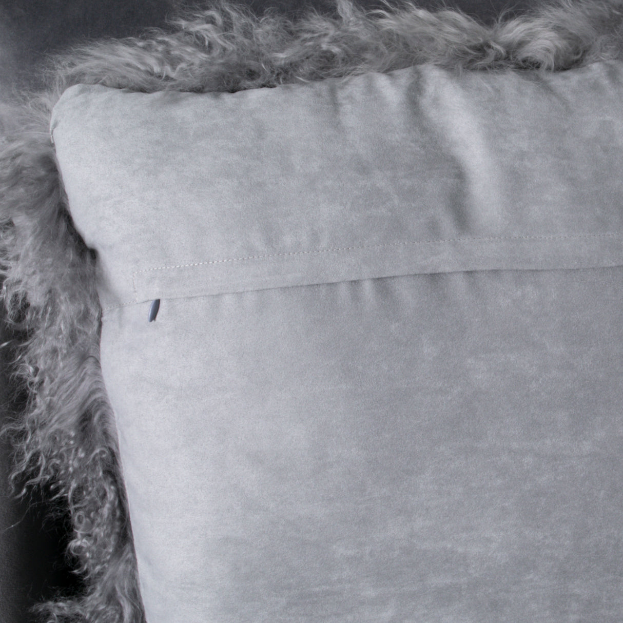 Grey Curly Sheepskin Cushion 45x45cm