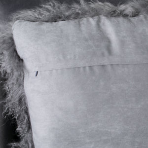 Grey Curly Sheepskin Cushion 45x45cm