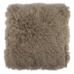 Light Brown Curly Sheepskin Cushion 45x45cm