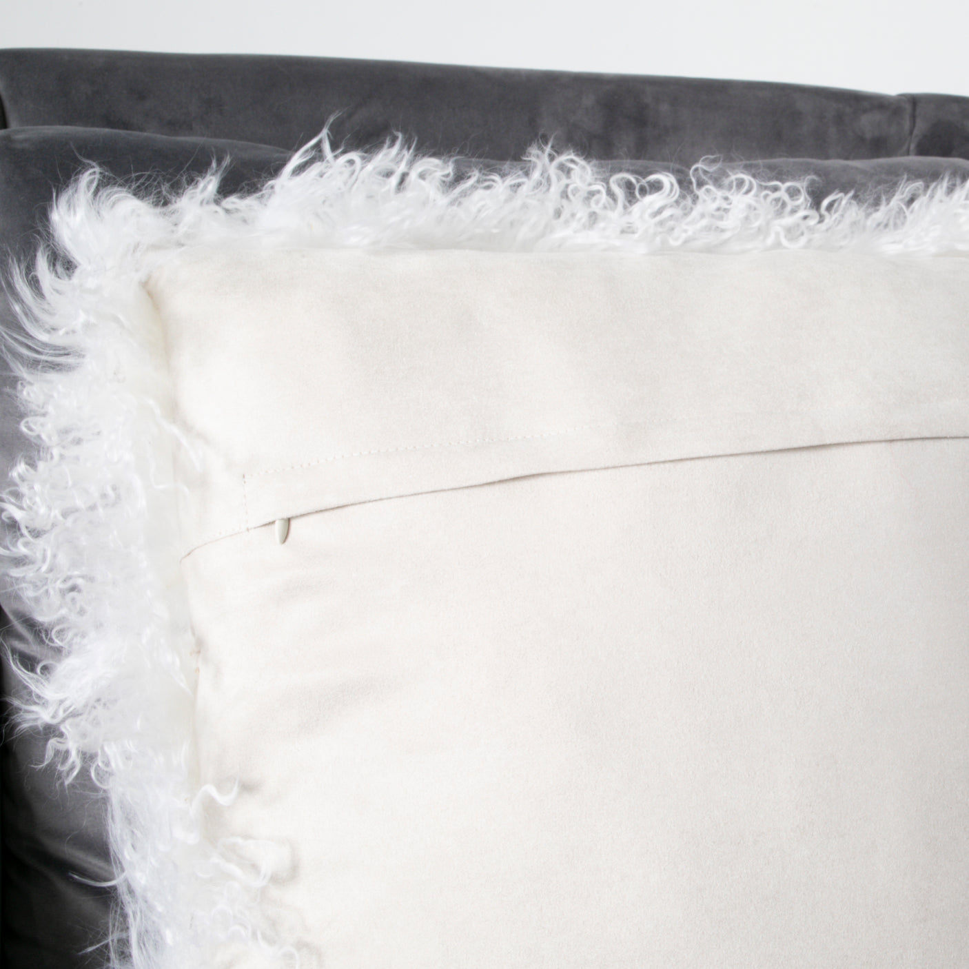 Natural Curly Sheepskin Cushion 45x45cm