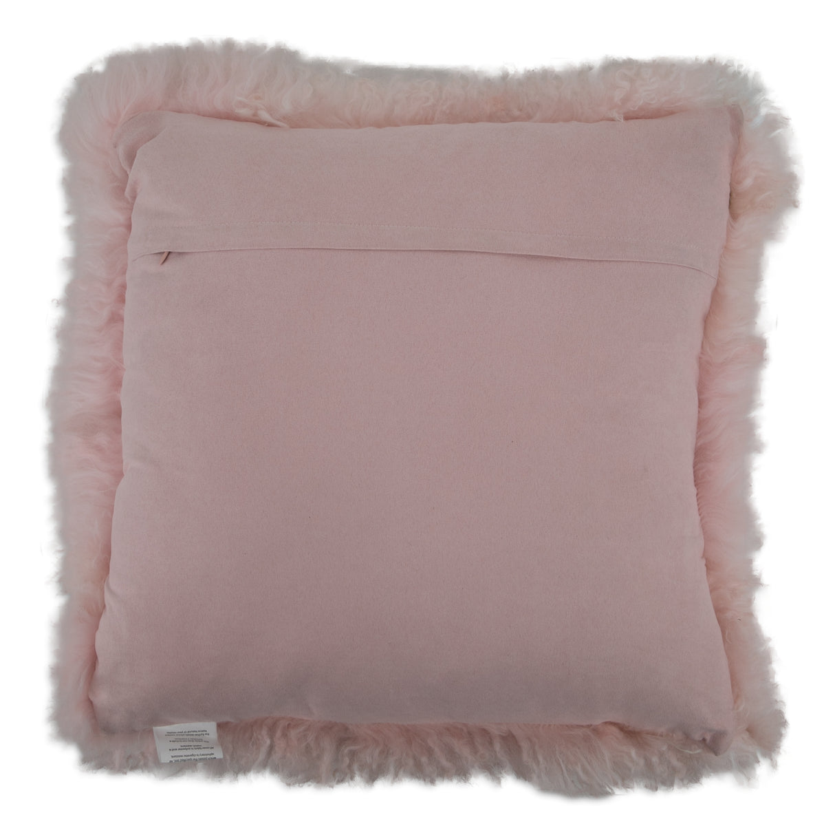 Pink Curly Sheepskin Cushion 45x45cm