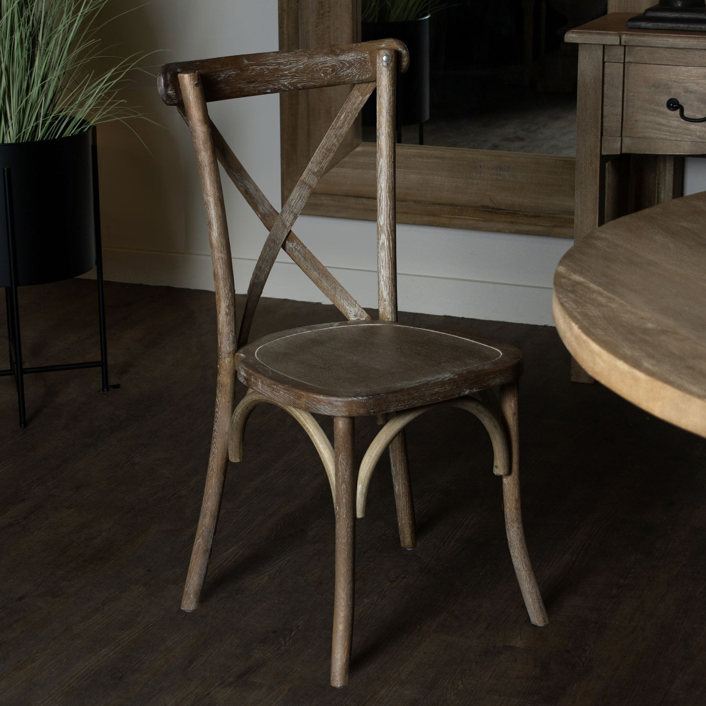 Cross Back Light Oak Dining Chair