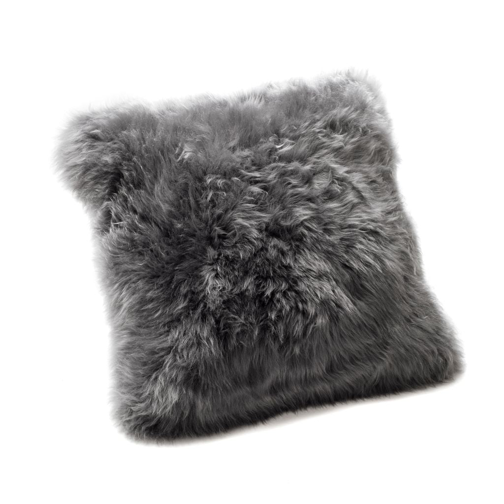 Grey Sheepskin Cushion 45x45cm