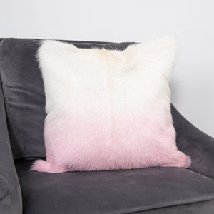 Ivory/Pink Goatskin Cushion