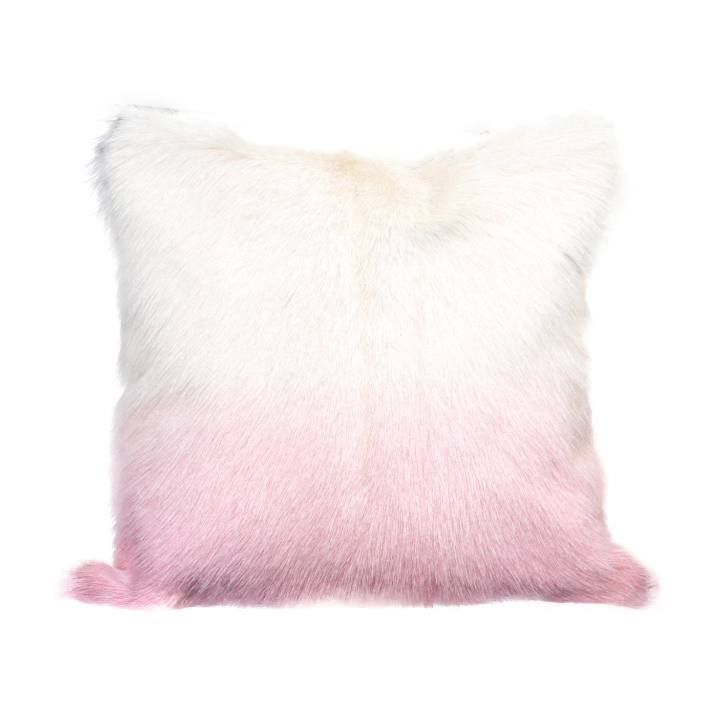 Ivory And Pink Goatskin Cushion 40x40cm