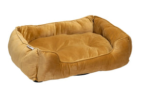 Velvet Dog Bed Mustard