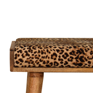 Tray Style Leopard Velvet Footstool