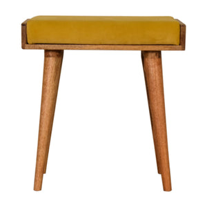 Tray Style Mustard Velvet Footstool