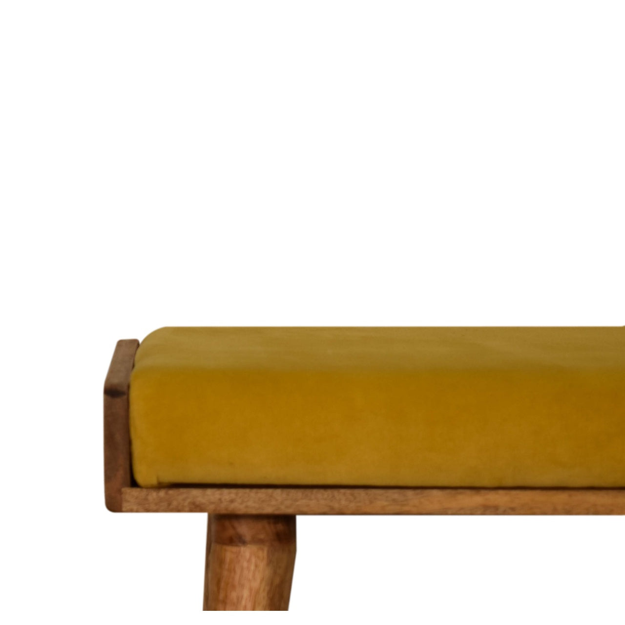 Tray Style Mustard Velvet Footstool