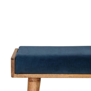 Tray Style Teal Velvet Footstool
