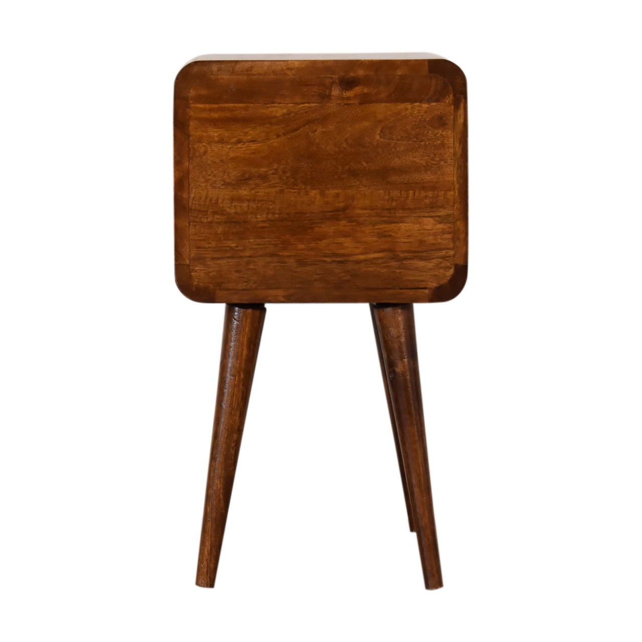 Curved Mini Chestnut Bedside Table