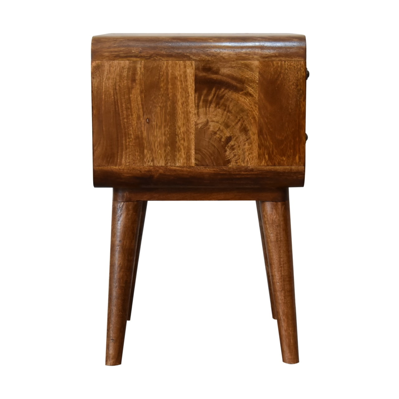 Curved Chestnut Bedside Table