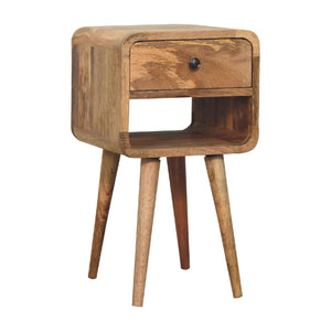 Curved Mini Oak-ish Lower Open Bedside Table