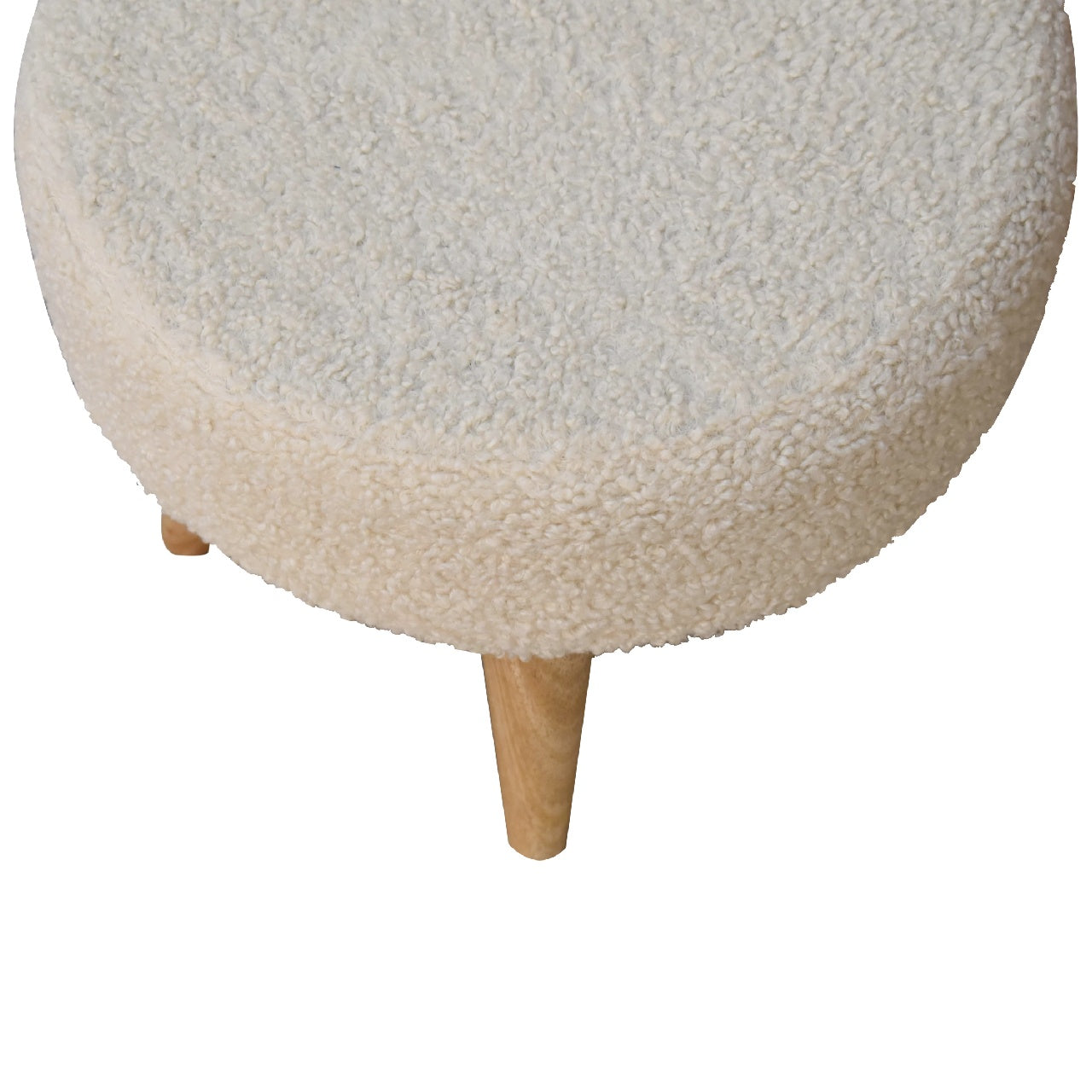 Cream Bouclé Petite Footstool