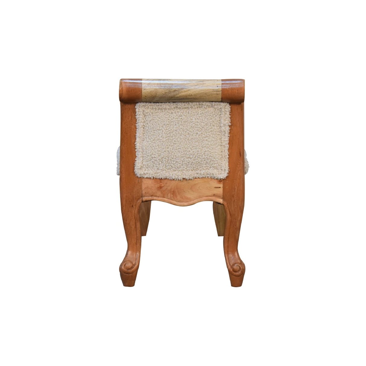 Cream Bouclé French Style Bench