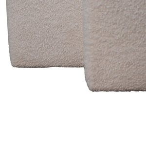 White Bouclé Twin Footstool