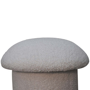 White Bouclé Mushroom Footstool