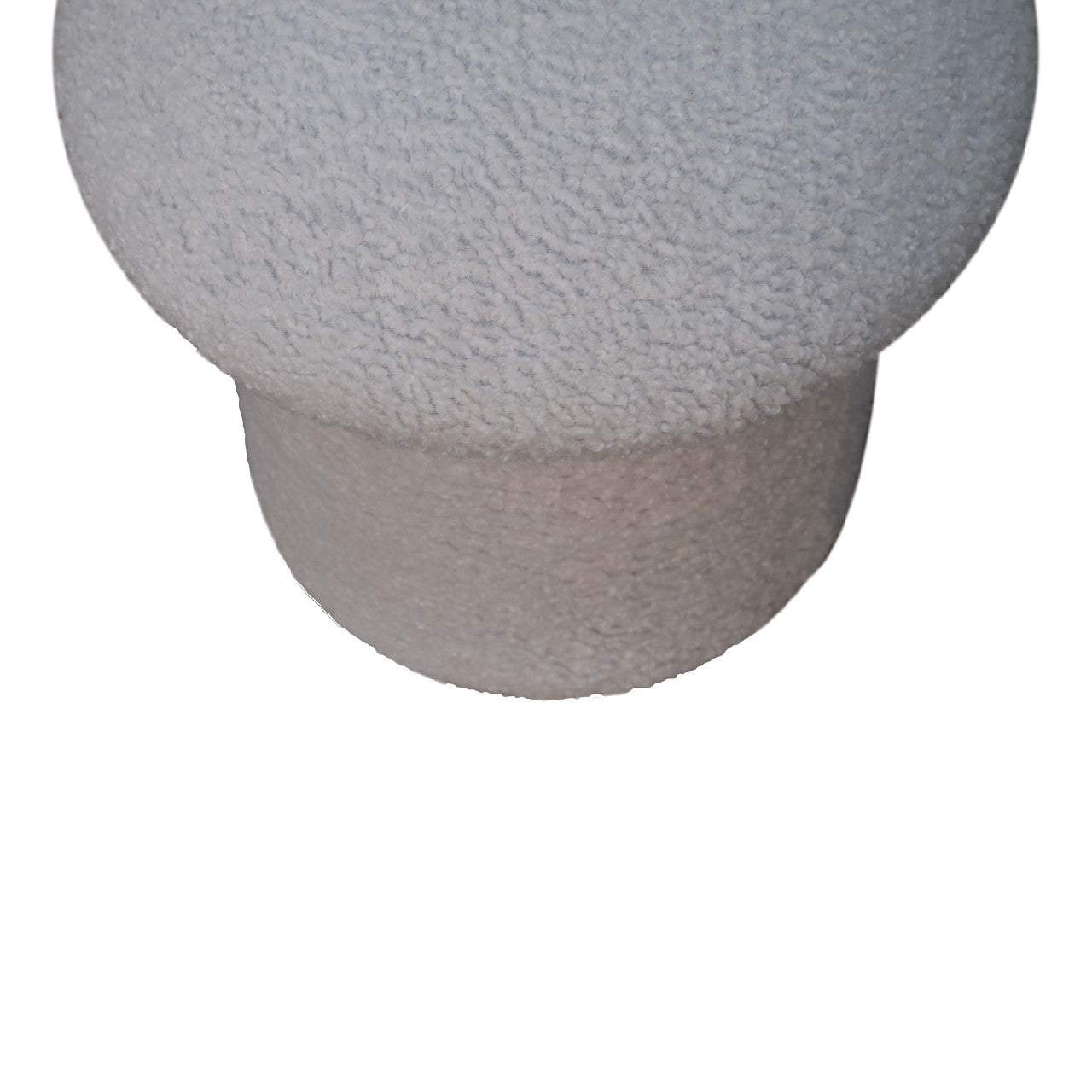 White Bouclé Mushroom Footstool