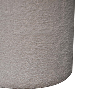 White Bouclé Mushroom Footstool