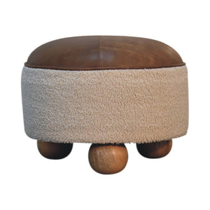 Cream Bouclé Buffalo Footstool