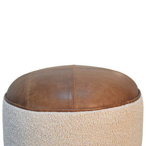 Cream Bouclé Buffalo Footstool