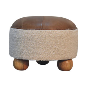 Cream Bouclé Buffalo Footstool