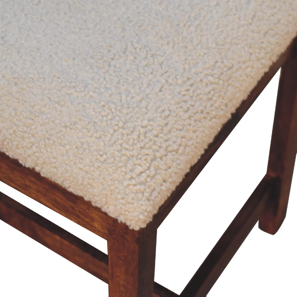 Cream Bouclé Rattan Dining Chair