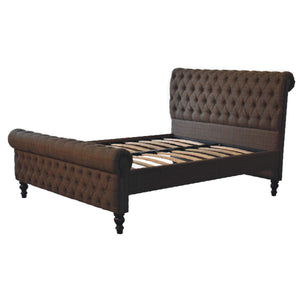 Tweed Roll-top Double Bed