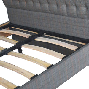 Tweed Roll-top Double Bed