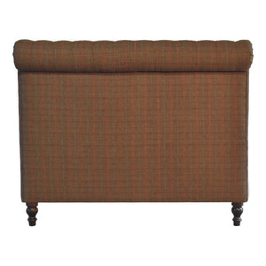 Tweed Roll-top Double Bed