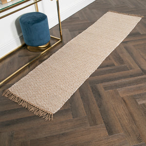 Geometric Jute & Cotton Runner Rug (60 x 230cm)