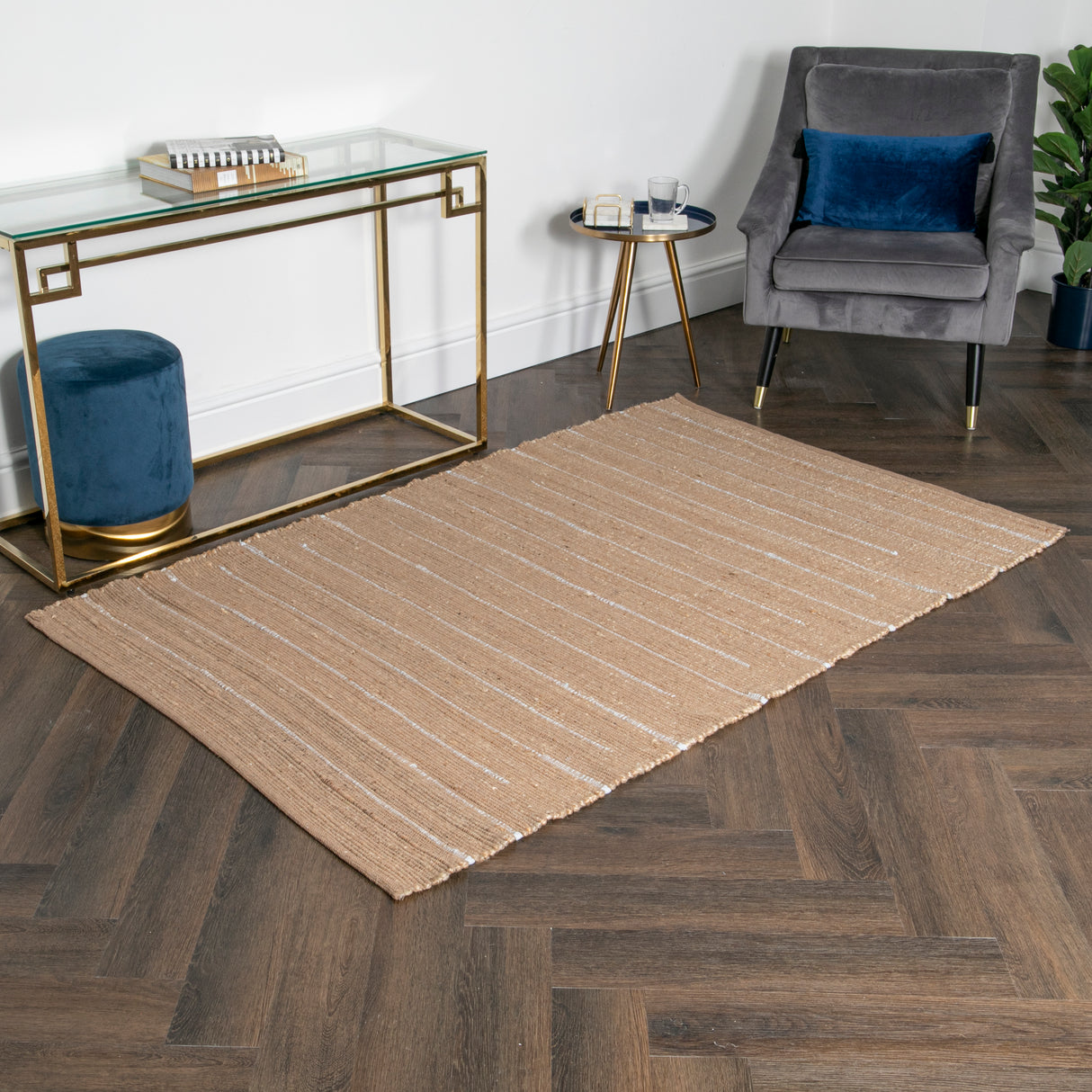 Woven Stripe Jute Rug