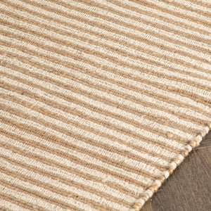 Striped Wool & Jute Runner Rug