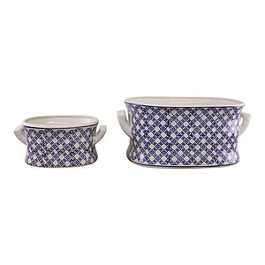 Ceramic Vintage Footbath Planters - Set of Two