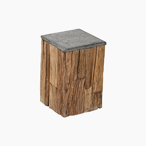 Carl Rustic Reclaimed Wood End Table